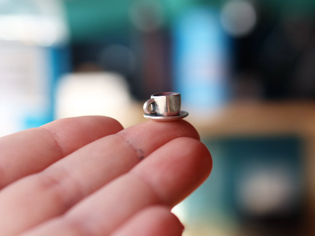 Handmade Fine Silver Tea Cup Charm